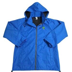 Tidewe Blue Waterproof Rain Jacket Men's Medium Full Zip Hooded Coat